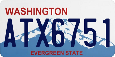 WA license plate ATX6751