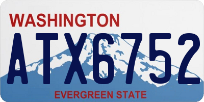 WA license plate ATX6752