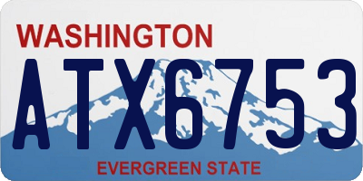 WA license plate ATX6753