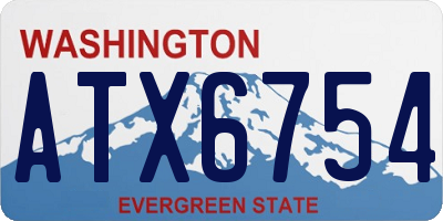 WA license plate ATX6754