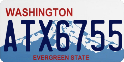 WA license plate ATX6755