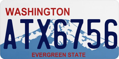 WA license plate ATX6756