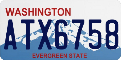 WA license plate ATX6758