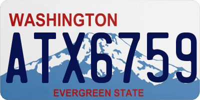 WA license plate ATX6759