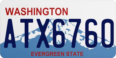 WA license plate ATX6760