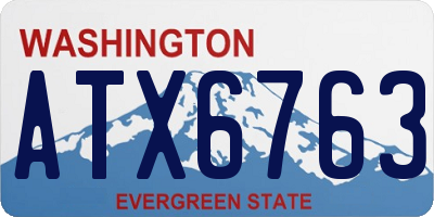 WA license plate ATX6763