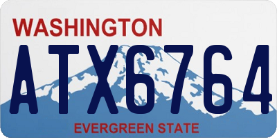 WA license plate ATX6764