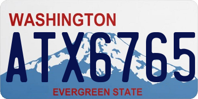 WA license plate ATX6765