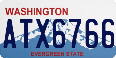WA license plate ATX6766