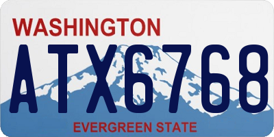 WA license plate ATX6768