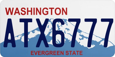 WA license plate ATX6777