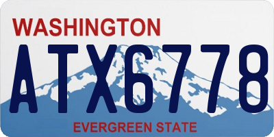 WA license plate ATX6778