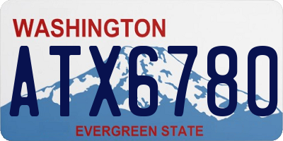 WA license plate ATX6780