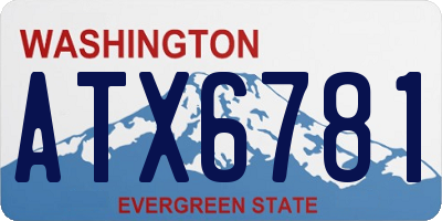 WA license plate ATX6781