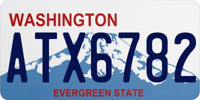 WA license plate ATX6782