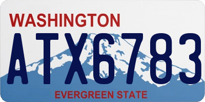 WA license plate ATX6783