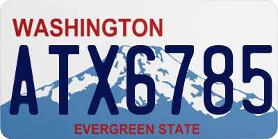 WA license plate ATX6785
