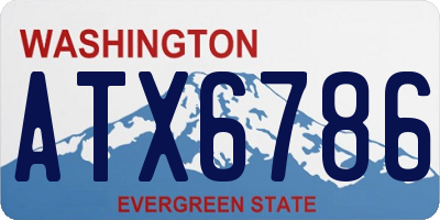 WA license plate ATX6786