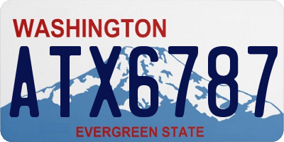 WA license plate ATX6787