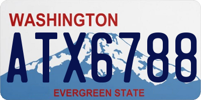 WA license plate ATX6788