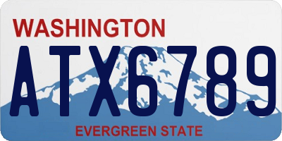 WA license plate ATX6789