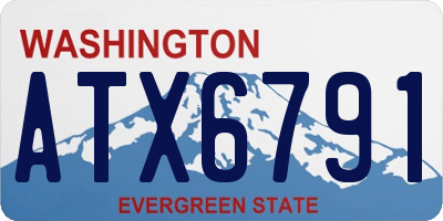 WA license plate ATX6791