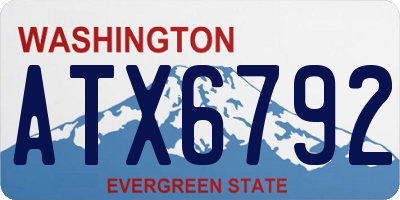 WA license plate ATX6792
