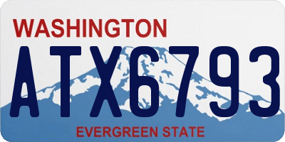WA license plate ATX6793