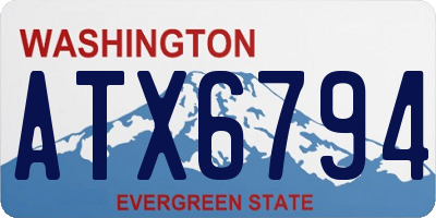 WA license plate ATX6794