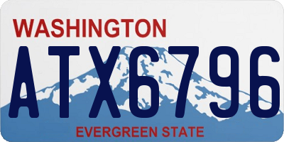 WA license plate ATX6796