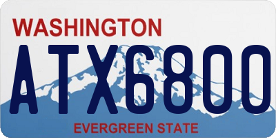 WA license plate ATX6800