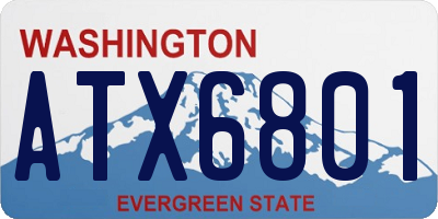 WA license plate ATX6801
