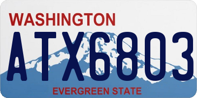 WA license plate ATX6803