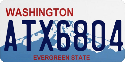 WA license plate ATX6804