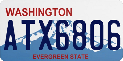 WA license plate ATX6806