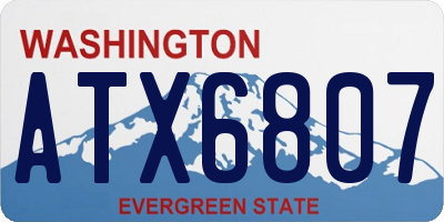 WA license plate ATX6807