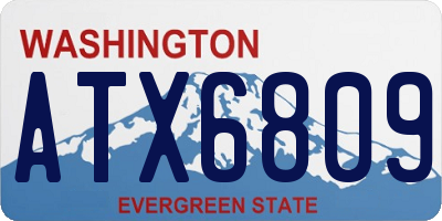 WA license plate ATX6809