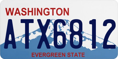 WA license plate ATX6812