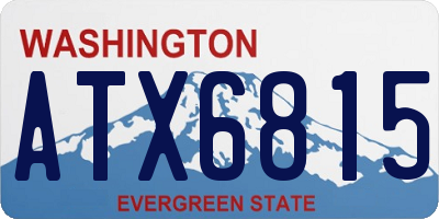 WA license plate ATX6815