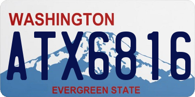 WA license plate ATX6816
