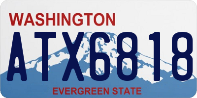 WA license plate ATX6818