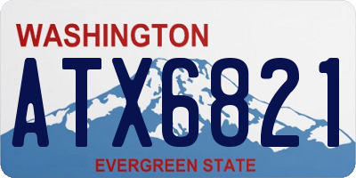 WA license plate ATX6821