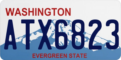 WA license plate ATX6823