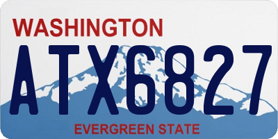 WA license plate ATX6827