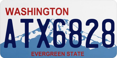 WA license plate ATX6828