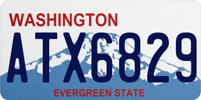 WA license plate ATX6829