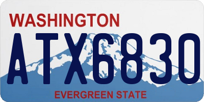WA license plate ATX6830