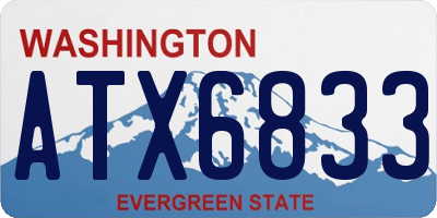 WA license plate ATX6833