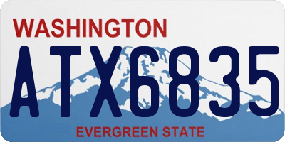 WA license plate ATX6835