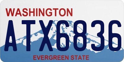 WA license plate ATX6836